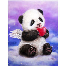 DIY diamond embroidery panda angel 5D Diamond painting heart Cross Stitch full square 3D Rhinestone mosaic home decoration gift 2024 - buy cheap