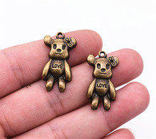 8pcs 30x15mm Antique Bronze Plated Cute Bear Charms Pendant DIY Handmade Jewelry Accessories 2024 - buy cheap