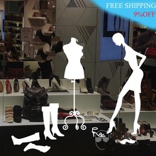 Обувной магазин стеклянная наклейка вешалка сапоги стекло персонализированные магазин одежды магазин на окно, стекло, стену декоративные наклейки на стену 2024 - купить недорого
