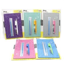 A5 PVC Manual Cutting Mat Cut Pad Patchwork Metal Ruler Engraving Pen Knife Tool Set Double-sided Self-healing DIY Cutting Board 2024 - buy cheap