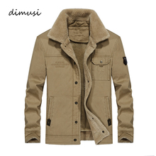 DIMUSI Winter Bomber Jacket Men Cotton Fleece Thick Warm Coats Male Fur Collar Army Tactical Outwear Windbreaker Jackets,TA195 2024 - buy cheap