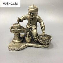 MOEHOMES China Tibet Silver Ancient Bring good luck and get rich by diligence statue Ornament metal crafts home decoration 2024 - buy cheap