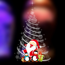 Санта-Клаус Пингвин Рождественская елка Рождественские наклейки на стену «Happy» Новогоднее Окно Стекло домашний декор съемные наклейки 2024 - купить недорого