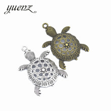 YuenZ 2 pcs 2 color Antique Silver color Turtle Charms Zinc Alloy necklace,earring bracelet jewelry DIY handmade 55*38mm D758 2024 - buy cheap