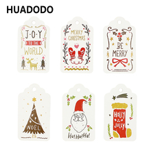 HUADODO 50Pcs Christmas Paper Tags DIY Craft Labels With 10m Rope For Christmas Decoration Hang Tag Gift Wrapping Party Supplies 2024 - buy cheap