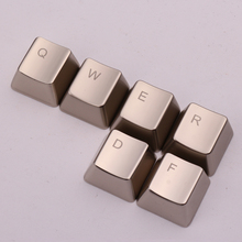Metal Keycaps Silver QWERDF Keyset Key Caps For Cherry MX Switches Mechanical Keyboard LOL Metal Keycaps 2024 - buy cheap