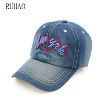 RUHAO Snapback Кепка джинсовая бейсболка с надписью вышивка шляпа для мужчин и женщин для мальчиков и девочек Кепка Gorras Bone gorras para hombre 2024 - купить недорого