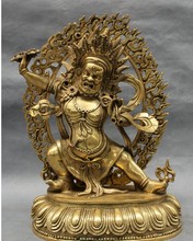 YM  316    17" Tibet Brass Carved Buddhism Joss Set Vajra Dorje Vajrapani Buddha Statue 2024 - buy cheap