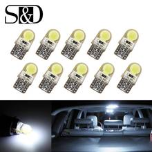 10pcs T10 LED W5W 194 168 COB Led Parking Bulb Auto Wedge Clearance Lamp Silica Super Bright Cold White License Plate Light 12V 2024 - buy cheap