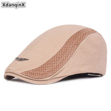 XdanqinX Adjustable Size Men's Cotton Hat Simple Adult Men Berets 2019 New Personality Hip Hop Cap British Young Men Dad's Hats 2024 - buy cheap