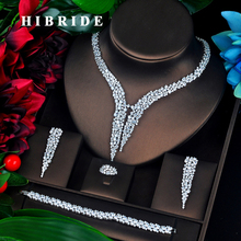 HIBRIDE Luxury Design AAA Cubic Zircon Bridal Jewelry Set Top Quality Brilliant Fashion Engagement Set N-674 2024 - buy cheap