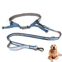 Elastic belt Running Large dog leash lead sports jogging walking big dog collar rope Morning run hand free waist dog leash set 2024 - buy cheap