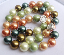 10mm Shell Pearl Round Beads Necklace Chain Jewelry Magnet Clasp 18inch  2 Piece/lot Fashion Women Girl Gift Wholesale JT5650 2024 - buy cheap