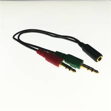 Нейлоновый 3,5 мм штекер для 3,5 микрофона и наушников удлинитель Aux аудио разветвитель кабеля Y стерео разветвитель для iPhone 2024 - купить недорого