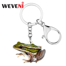 WEVENI Acrylic Novelty Frog Key Chains Keychains Holder Summer Cute Animal Jewelry For Women Girls Bag Purse Gift Charms Pendant 2024 - buy cheap