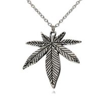 Vintage Silver Tree Leaf Necklace Charms Statement Collar Choker Weed Herb Maple Leaf Necklace Pendants For Women Jewelry Gift 2024 - buy cheap