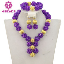 African Purple Beads Bridal Jewelry Set Fashion Women Jewelry Set Handmade Nigerian Beads Necklace Set Free Shipping GS899 2024 - buy cheap