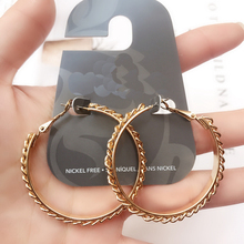 Fashion Big Round Chain Hoop Earrings for Women Hip Hop Gold Color Alloy Circle Earrings Jewelry Party Gifts hot Stylish 2024 - buy cheap