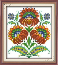 Fancied flores kit ponto cruz flores 14ct 18ct contagem lona costura bordado diy artesanal bordado mais 2024 - compre barato