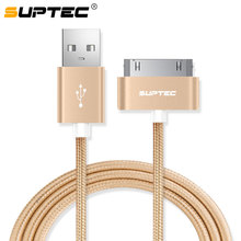 USB-кабель SUPTEC 2 м, 3 м для iPhone 4, в нейлоновой оплетке 2,4 А, 30-контактный кабель для быстрой зарядки и передачи данных, зарядный кабель для iPad 1, 2, 3, iPod, нано-шнур 2024 - купить недорого