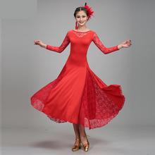 2019 New Adult Modern Dance Dress For Women Stage Dancing Ballroom Waltz Tango Spanish Flamenco Costumes Lace Standard Dresses 2024 - buy cheap