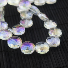 Wholesale 50pcs/lot 14mm White AB Color Faceted Rondelle Crystal Glass Beads Pendant Charm DIY Beads Jewelry Findings 2024 - buy cheap