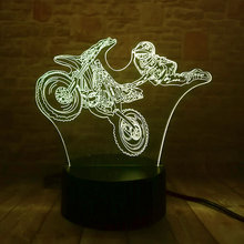 Motorbike Man Model Luminous Juguetes 3D Illusion LED Nightlight Colorful Flashing Light Desk Moto Action Figure Toys 2024 - buy cheap