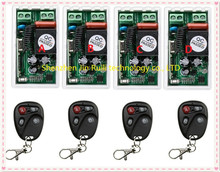 Mais simples fiação Relé AC220V 1CH RF Controlador de Rádio Sem Fio Interruptor de Controle remoto 315 MHZ 433 MHZ 4 Transmissor + 4 receptor