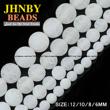 JHNBY AAA White Weathered carnelian beads Natural Stone Round Loose beads 6/8/10/12MM bracelet beads for jewelry making DIY 2024 - buy cheap