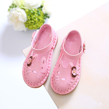 Sandalias de verano con agujeros para niñas, zapatos de princesa con flores, antideslizantes, KS224 2024 - compra barato