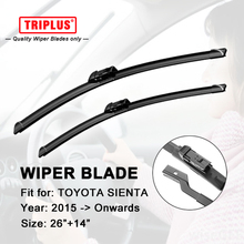 Wiper Blade for TOYOTA SIENTA (2015-Onwards) 1set 26"+14", Car Flat Aero Beam Windscreen Wiper Frameless Soft Boneless Blades 2024 - buy cheap