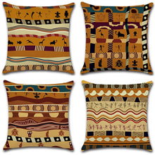 Декоративный чехол для подушки в африканском стиле, постельное белье из хлопка с геометрическим рисунком, наволочка для дивана, домашнего автомобиля, 45X45cm 2024 - купить недорого