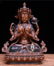 15-31cm Pure copper four-armed Guanyin Buddha statue Tibetan Tantra Bodhisattva Nepalese craft ornaments 2024 - buy cheap