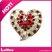 2015 heart shaped rhinestone brooch 2024 - buy cheap