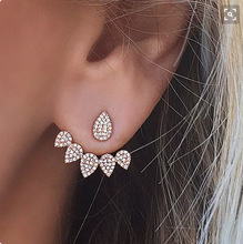 Luxury Rhinestone Water Drop Simple Earrings For Women Stud Earrings Women Fashion Double Sided Earrings Jewelry 2024 - buy cheap