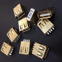 Conector de Cable USB soldado hembra USB2.0 A chapado en oro de 50 Uds 2024 - compra barato