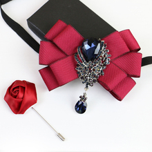 Free Shipping New Male men's fashion Korean formal wear wedding flower groom groomsmen uniforms brooches bow tie Headwear 2024 - buy cheap