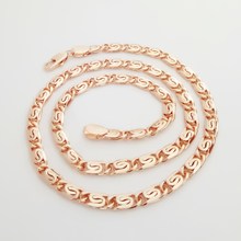 Colar de ouro 2020 com rosas, joia de cor dourada de 60cm de comprimento, design para colar feminino e masculino, direto da fábrica, 585 2024 - compre barato