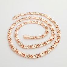 Gold Necklace Rose 585 Gold Color Jewelry 60CM Long Necklace Designs for Women Men Factory Direct 2024 - buy cheap