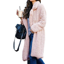 Women Lady Top Coat Long Sleeve Warm Lapel Fashion Casual Medium Length Solid Color Loose Winter Coats DO99 2024 - buy cheap