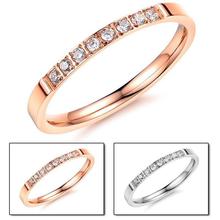 Женская мода Bling однорядное кольцо на палец из горного хрусталя Свадебные ювелирные изделия подарок 2024 - купить недорого