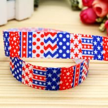 Cinta de grosgrain estampada para el pelo con lazo diy para decoración de fiestas OEM 22mm B1329, 7/8 pulgadas, envío gratis, 4 de julio 2024 - compra barato