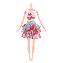 1 комплект Оригинальная Одежда для куклы платье Модная красочная юбка вечернее платье для оригинальной куклы Девочки лучший подарок высокое качество 2024 - купить недорого
