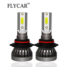 FLYCAR новейший мини COB светодиодные фары лампа H7 LED H4 H1 H8 H11 9005/HB3 9006/HB4 9012/HIR2 Автомобильные светодиодные фары авто противотуманные фары 6000K 2024 - купить недорого
