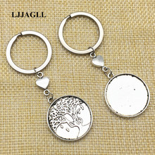 Love Heart Keyrings 3pcs/lot Metal Keychain Round Cabochon Setting DIY Vintage Handmade Key Chains for Jewelry Making AYS074 2024 - buy cheap