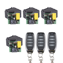 AC220V 1CH 10A RF Interruptor do Relé de Controle Remoto Sem Fio Sistema de Segurança de Portas de Garagem Porta Elétrica Portas persianas Em 433 mhz