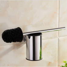 Cepillo de inodoro de plata, accesorios modernos para baño, montado en la pared, acabado cromado, soporte para cepillo de baño, suministros de baño, nuevo 2024 - compra barato
