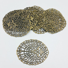 46x60mm 20pcs Wholesale Filigree round  crafts  Hollow   Embellishments Findings,Jewelry Accessories,Bronze Tone ornaments 2024 - buy cheap