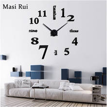 2019 new arrival  3d real big wall clock Quartz fashion wall watch stickers rushed mirror diy clocks living room free shipping 2024 - buy cheap