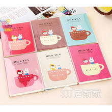 cute cartoon milk tea notebook diary planner notepad kawaii stationery school supplies gift for kids papelaria 2024 - buy cheap